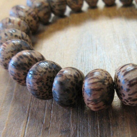 MERRISOTA JEWELRY Coconut Palm Tree Wood Stretch Bracelet Womens Size 6 3/4" NEW - Picture 4 of 6